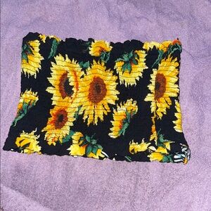 Sunflower Print Tube Top